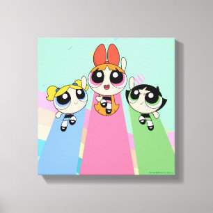 Powerpuff Girls vliegen hoog Canvas Afdruk