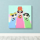 Powerpuff Girls vliegen hoog Canvas Afdruk (Insitu (Houten vloer))