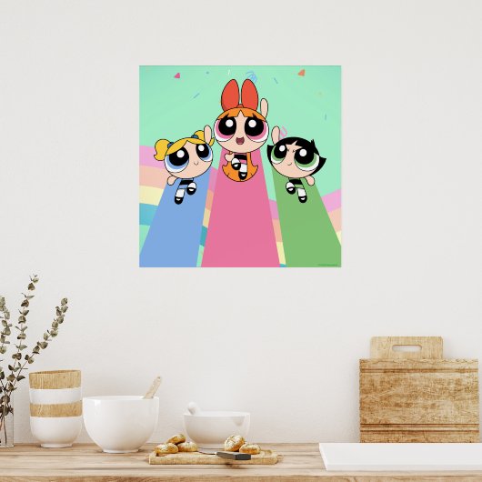 Powerpuff Girls vliegen hoog Poster (Keuken)