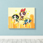 Powerpuff-meisjes redden de dag canvas afdruk (Insitu (Houten vloer))