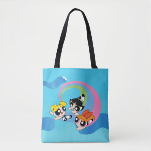 Powerpuff-meisjes vliegen door de lucht draagtas
