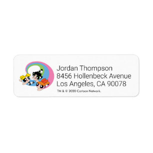 Powerpuff-meisjes vliegen door de lucht etiket