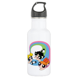 Powerpuff-meisjes vliegen door de lucht waterfles 