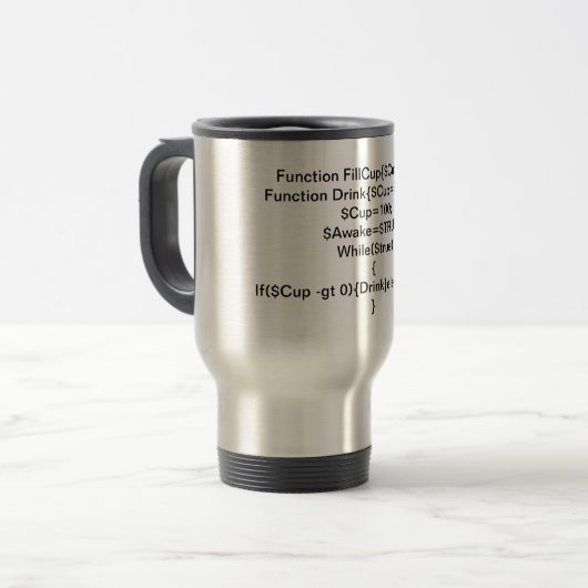 PowerShell Coffee-script Reisbeker (Voorkant links)
