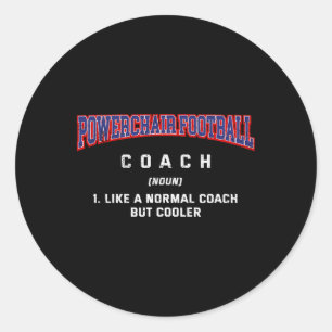 Powerstoel Voetbal Coach Definitie Grappige Power Ronde Sticker
