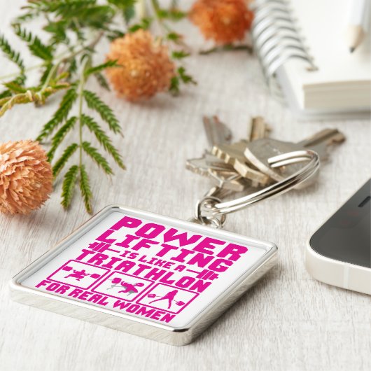 Powertilis is als een triatlon voor echte vrouwen sleutelhanger (Zijkant)