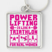 Powertilis is als een triatlon voor echte vrouwen sleutelhanger (Voorkant)