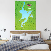 Poyang Lake Canvas Afdruk (Insitu (Slaapkamer))