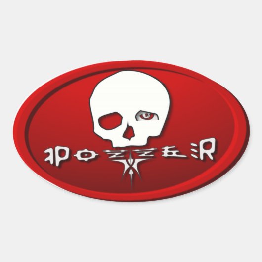 Pozzer Red Ovale Sticker (Voorkant)