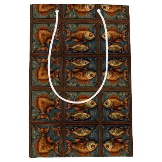 PP 572 Steampunk Vissen 3 van 3 Medium Cadeauzakje (Voorkant)