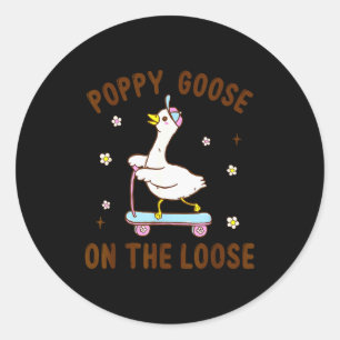 Ppy Gans Loslopend Grappige Verjaardag Matching Fa Ronde Sticker