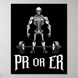 PR of er grappig skelet Gewichtheffen Gym Bodybuil Poster