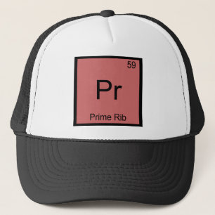 Pr - Prime Rib Grappig Chemie Element Symbool T-Sh Trucker Pet