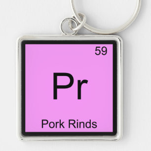 Pr - Varkenshuiden Grappige Chemie Elementsymbool Sleutelhanger