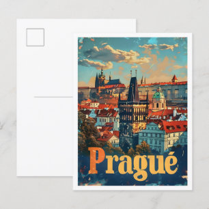 Praag Art Vintage Travel Briefkaart