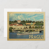 Praag Briefkaart Tsjechië Vintage Travel (Voorkant / Achterkant)