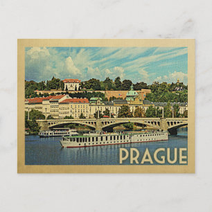 Praag Briefkaart Tsjechië Vintage Travel