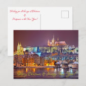 Praag Castle Merry Kerstmis Briefkaart (Voorkant / Achterkant)