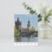 Praag Charles Bridge toren uitzicht briefkaart (Staand voorkant)