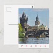 Praag Charles Bridge toren uitzicht briefkaart (Voorkant / Achterkant)