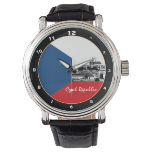 Praag en Tsjechische vlag - historisch Tsjechisch/ Horloge