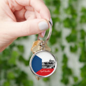 Praag en Tsjechische vlag - historisch Tsjechisch/ Sleutelhanger (Hand)