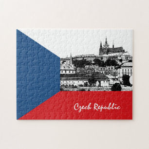 Praag en Tsjechische vlag - historische stad/Tsjec Legpuzzel