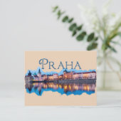 Praag: Evening Skyline Briefkaart (Staand voorkant)