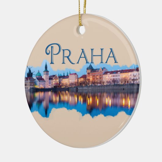 Praag: Evening Skyline Keramisch Ornament (Links)