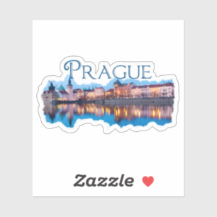 Praag: Evening Skyline Sticker