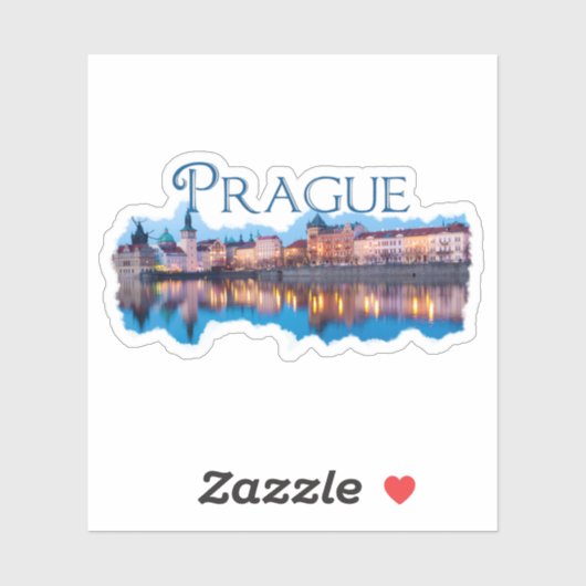 Praag: Evening Skyline Sticker (Vel)