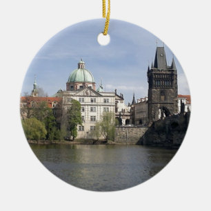 Praag in het voorjaar keramisch ornament