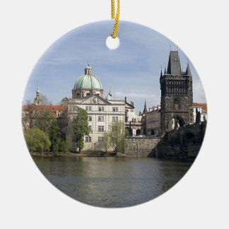Praag in het voorjaar keramisch ornament