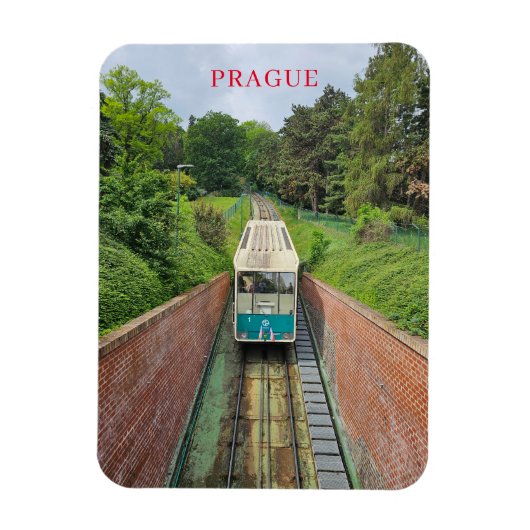 Praag kabelspoorweg uitzicht koelkastmagneet magneet (Verticaal)