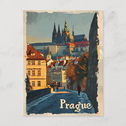 Praag Kasteel Briefkaart (Voorkant)