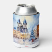 Praag nacht in Tsjechië Blikjeskoeler (Blikje Voorkant)