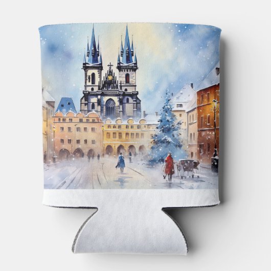 Praag nacht in Tsjechië Blikjeskoeler (Achterkant)