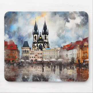 Praag nacht in Tsjechië Muismat
