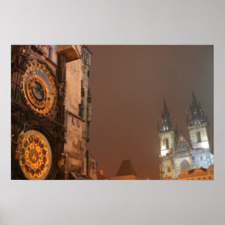 Praag op nachtdruk poster