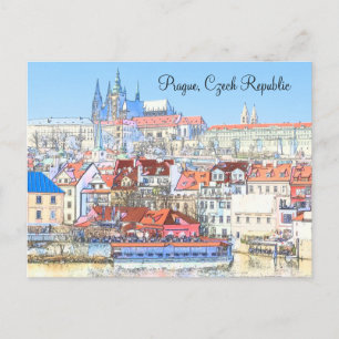 Praag op pastencaart briefkaart