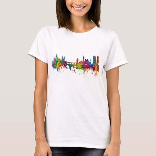 Praag (Praag) Tsjechië Skyline T-shirt (Voorkant)