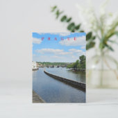 Praag rivier Vltava uitzicht briefkaart (Staand voorkant)