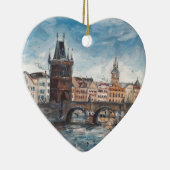 Praag - schilderij van de brug keramisch ornament (Rechts)