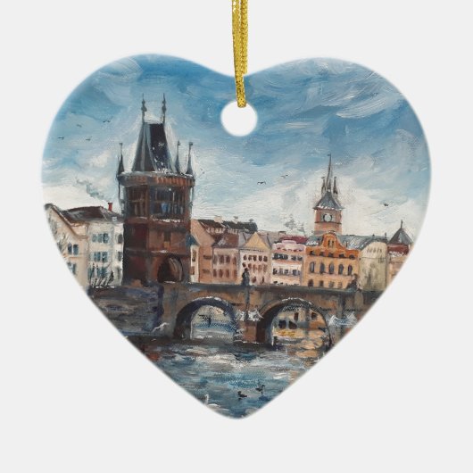 Praag - schilderij van de brug keramisch ornament (Voorkant)