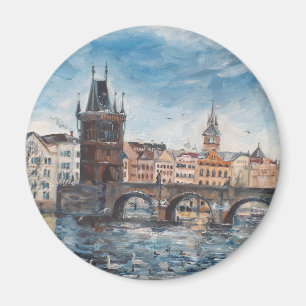 Praag - schilderij van de brug magneet