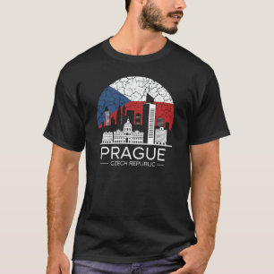 Praag Stad Tsjechische Republiek Vlag T-shirt