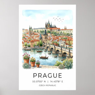 Praag Stadsmuur Kunst Charles Brug, Vltava Rivier Poster