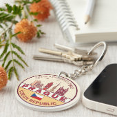 Praag Tsjechië City Skyline Embleem Sleutelhanger (Voorkant Rechts)