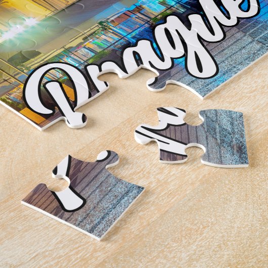 Praag, Tsjechië, na het donker Legpuzzel (Zijkant)