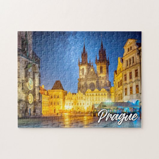 Praag, Tsjechië, na het donker Legpuzzel (Horizontaal)